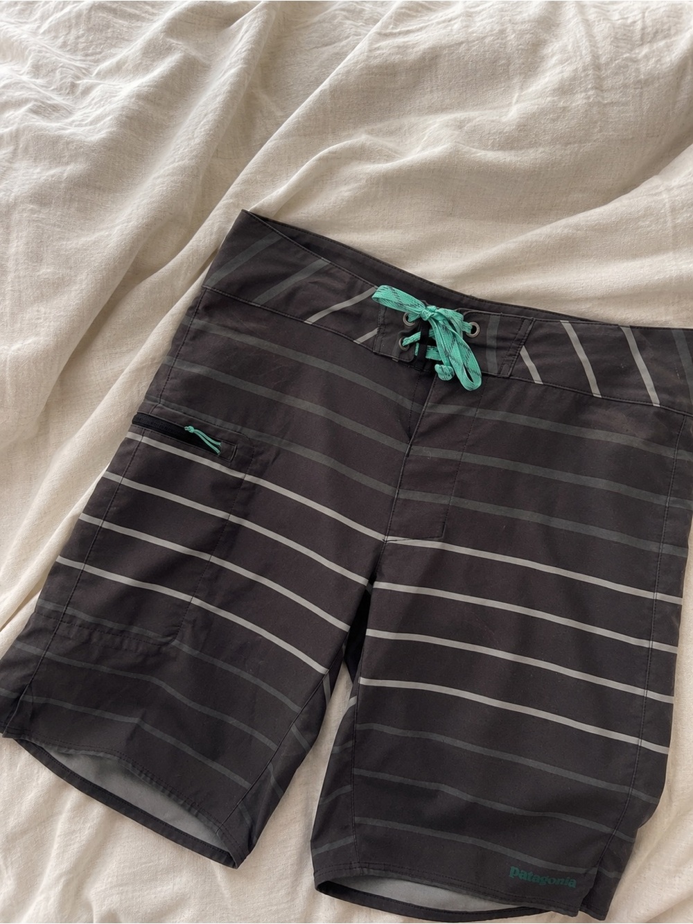 Patagonia Men’s Swim Trunks Black Teal Size 32